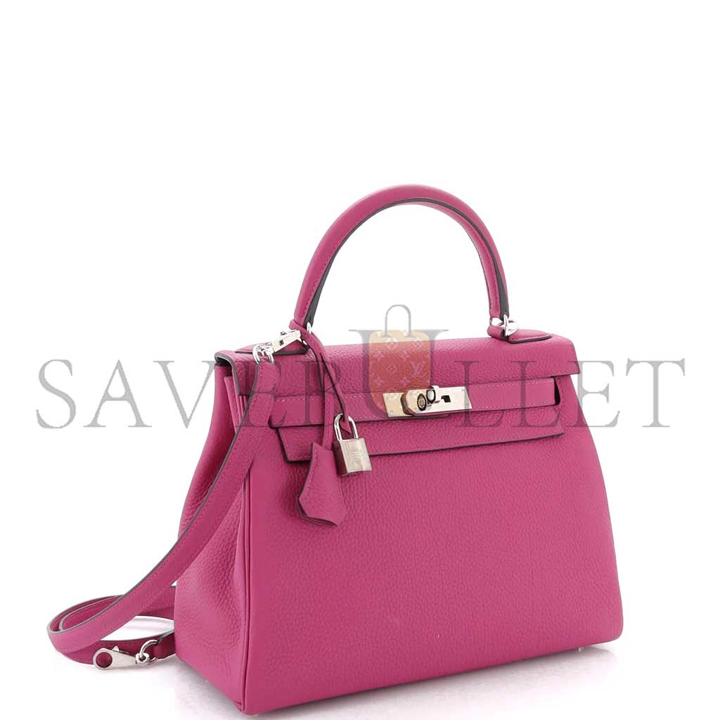 HERMÈS MASTER KELLY 28 ROSE POUR PRE TOGO WITH PALLADIUM HARDWARE (28*22*10cm) 